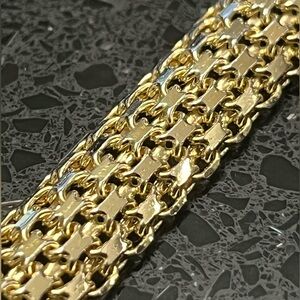 18k gold Technibond vintage estate diamond cut Bismark dome sparkle bracelet HSN